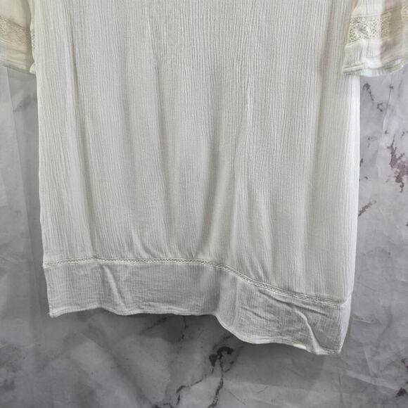 Sanctuary Dress Womens Small White Cover Up Babydoll Boho Crochet Gauze - Picture 8 of 14